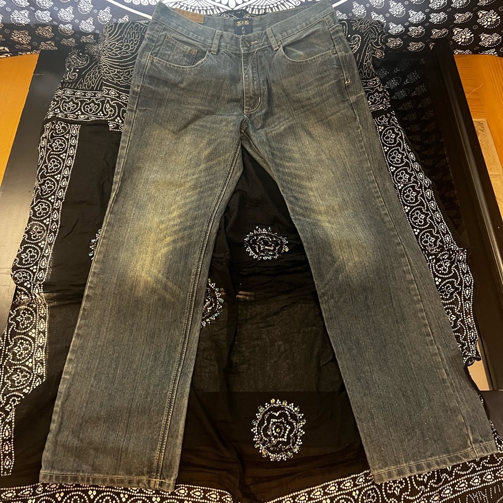 Fusai mens 1997 straight leg medium denim sz34x30
